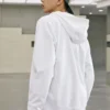 Chaqueta con capucha y cremallera de la serie Casual Colorida «Blanco Rojo»