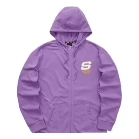 Chaqueta con capucha y cremallera de la serie Casual Colorida «Morado Blanco»