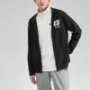 Chaqueta con capucha y cremallera de la serie Casual Colorida «Negro Blanco»