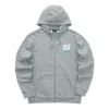Chaqueta con capucha y cremallera de la serie Casual Letter «Gris-Blanco»