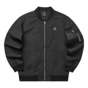 Chaqueta con cremallera de diseño liso «Negro»