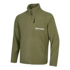 Chaqueta con cremallera y estampado del logotipo de la marca «Verde oliva, negro y azul»