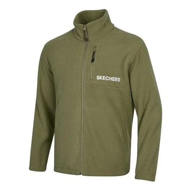 Chaqueta con cremallera y estampado del logotipo de la marca «Verde oliva, negro y azul»