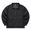 Chaqueta con cuello con cremallera y estampado completo en relieve «Negro Blanco»