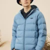Chaqueta corta con capucha y logo estampado «Azul, verde azulado»