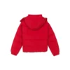 Chaqueta corta de plumón con capucha y mangas largas «Blanco Rojo»