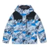 Chaqueta de plumón con capucha «Azul, blanco y negro»