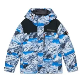 Chaqueta de plumón con capucha «Azul, blanco y negro»