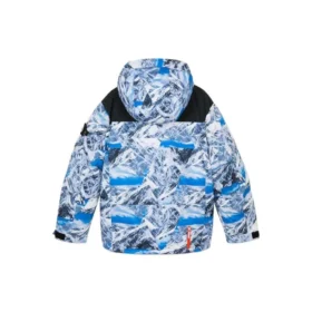 Chaqueta de plumón con capucha «Azul, blanco y negro»