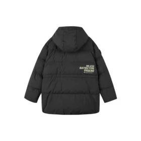 Chaqueta de plumón con capucha «Negro-Blanco»