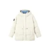 Chaqueta de plumón con capucha «Negro-Blanco»