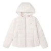 Chaqueta de plumón con capucha plegable «Blanco Negro»
