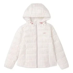 Chaqueta de plumón con capucha plegable «Blanco Negro»