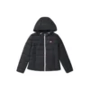 Chaqueta de plumón con capucha plegable «Blanco Negro»