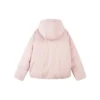 Chaqueta de plumón con capucha, puños elásticos y cremallera oculta en color liso «Rosa-Blanco»