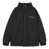 Chaqueta de plumón con capucha y cremallera de color liso «Negro Gris Blanco»