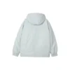 Chaqueta de plumón con capucha y cremallera de color liso «Negro Gris Blanco»