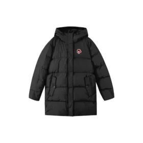Chaqueta de plumón con capucha y estampado «Rojo Negro»