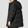 Chaqueta de plumón con capucha y estampado «Rojo Negro»