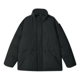 Chaqueta de plumón con cremallera y letras impresas de la serie Sport Lifestyle «Negro, blanco y verde»