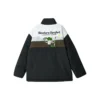 Chaqueta de plumón con cremallera y letras impresas de la serie Sport Lifestyle «Negro, blanco y verde»