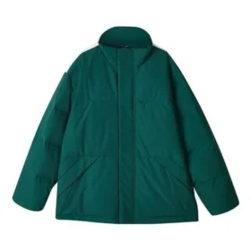 Chaqueta de plumón con cremallera y letras impresas de la serie Sport Lifestyle «Verde, Beige, Blanco»