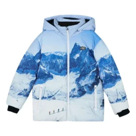 Chaqueta de plumón con estampado de montaña SKX «Azul y blanco»