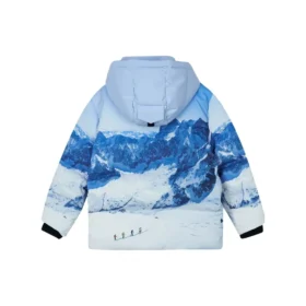 Chaqueta de plumón con estampado de montaña SKX «Azul y blanco»