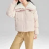 Chaqueta de plumón con letras estampadas FASHION «Rosa-Blanco»