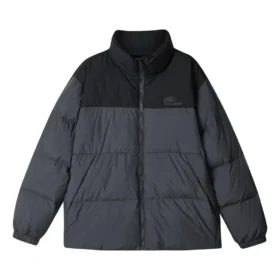 Chaqueta de plumón con logo de moda «Negro Gris»