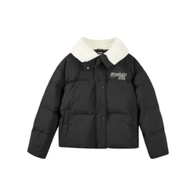 Chaqueta de plumón con logo estampado «Blanco Negro»