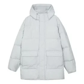 Chaqueta de plumón de longitud media «Gris»