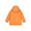 Chaqueta de plumón de longitud media tejida con letras BASIC «Naranja-Blanco»