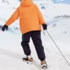 Chaqueta de plumón de longitud media tejida con letras BASIC «Naranja-Blanco»