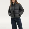 Chaqueta de plumón de manga larga de la serie Diamond «Negro»