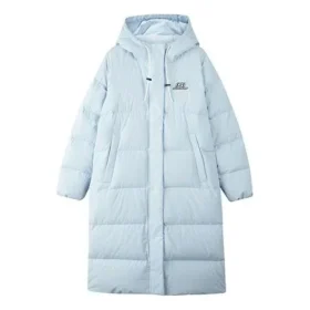 Chaqueta de plumón larga con capucha informal «Azul»