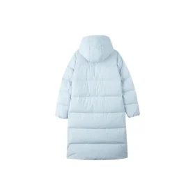 Chaqueta de plumón larga con capucha informal «Azul»