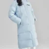 Chaqueta de plumón larga con capucha informal «Azul»