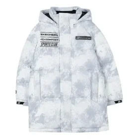 Chaqueta de plumón tejida básica con letras «Blanco Negro»