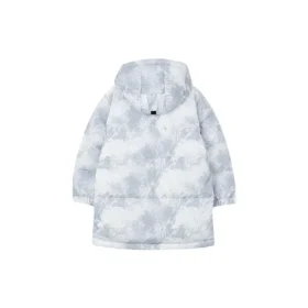 Chaqueta de plumón tejida básica con letras «Blanco Negro»