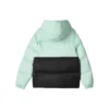 Chaqueta de plumón tejida con capucha y bloques de color informal «Verde Negro»