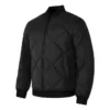 Chaqueta de plumón tejida con cuello de color liso «Negro»