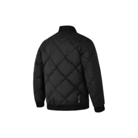 Chaqueta de plumón tejida con cuello de color liso «Negro»