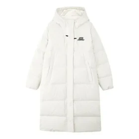 Chaqueta de plumón tejida larga con capucha informal «Blanca»