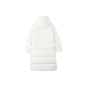 Chaqueta de plumón tejida larga con capucha informal «Blanca»