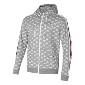 Chaqueta de punto de manga larga con estampado de letras SKX «Gris, azul y blanco»