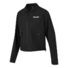Chaqueta holgada de secado rápido con cremallera en color liso «Negro y blanco»