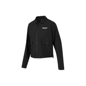 Chaqueta holgada de secado rápido con cremallera en color liso «Negro y blanco»