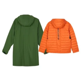 Chaqueta informal con capucha 2 en 1 «Verde Naranja»
