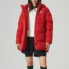 Chaqueta larga de plumón con estampado «Red»